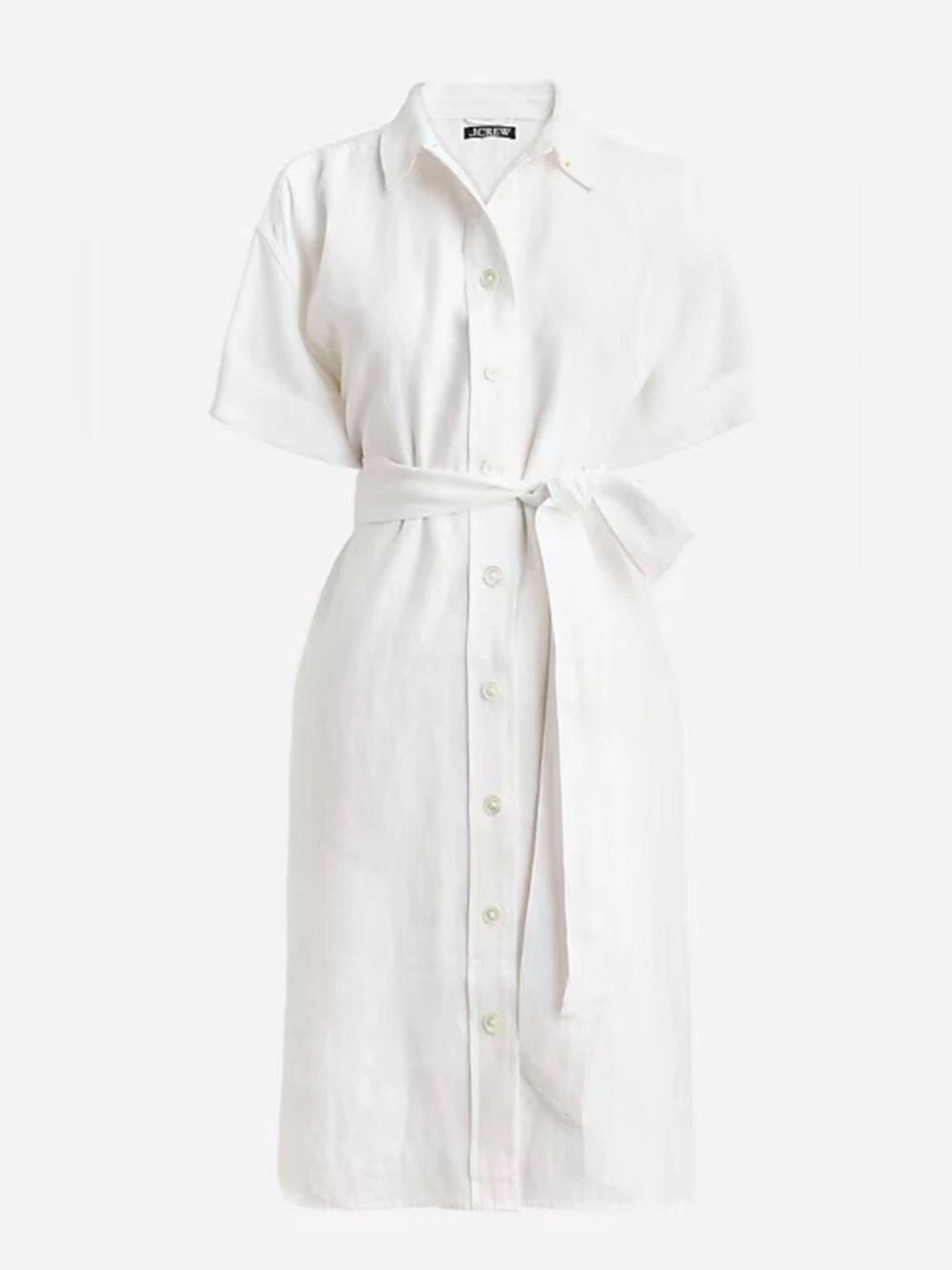 J. Crew Capitaine White Short-Sleeve Linen Button-Down Shirt Size XS